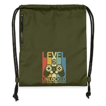 Level 6 Unlocked official teenager - Sac à cordon en polyester recyclé - military green - Devant