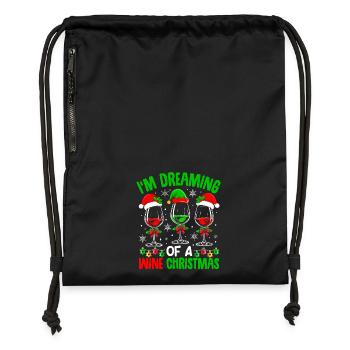 I'm Dreaming Of A Wine Christmas Naughty Spirit - Turnbeutel aus Recycling-Material - Schwarz - Vorne