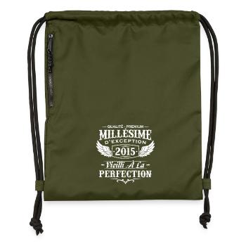 Vintage 2015 - Gymsac made from recycled material - military green - Front
