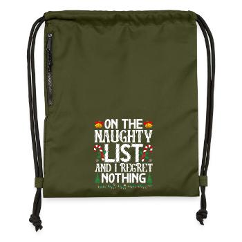 Sur la liste des vilains et je ne regrette rien Noël - Sac à cordon en polyester recyclé - military green - Devant
