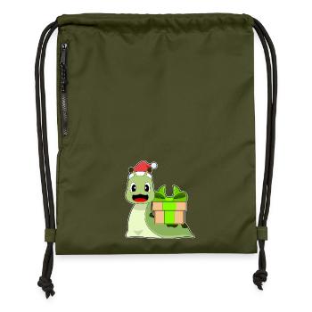 Paquet de Noël Escargot - Sac à cordon en polyester recyclé - military green - Devant