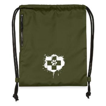 Veterinary Medicine First Aid Sketch - Gymsac made from recycled material - military green - Front