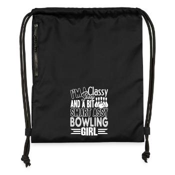 Bowling Sassy Bowling Girl - Gymsac made from recycled material - military green - Front