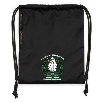 I love ghosts and the darkness - Gymsac made from recycled material - black - Front