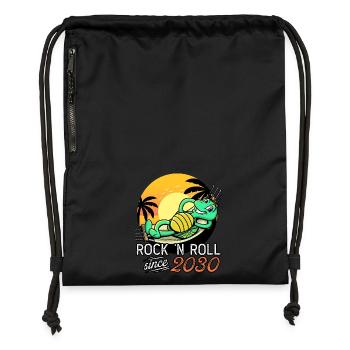Turtle Rock N Roll Since 2030 Birthday - Gymsac made from recycled material - black - Front