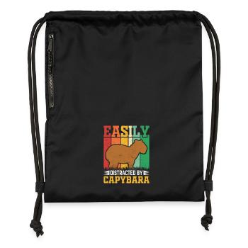 Capybara - Turnbeutel aus Recycling-Material - Schwarz - Vorne