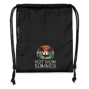 Hot Mom Summer - Surf - Gymsac made from recycled material - black - Front