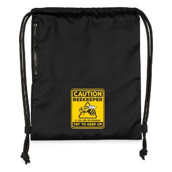 Caution Beekeeper If You See Me Running Apiarist - Gymsac made from recycled material - black - Front