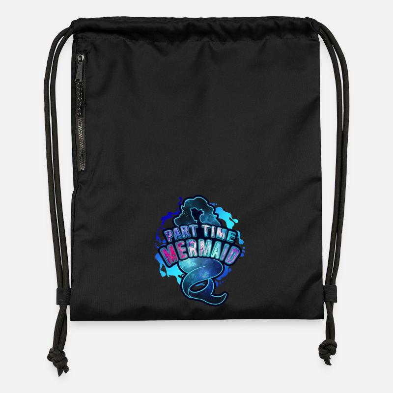 Part Time Mermaid - Gymsac made from recycled material - black