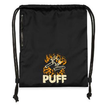 Puff rap hip hop music - Gymsac made from recycled material - black - Front