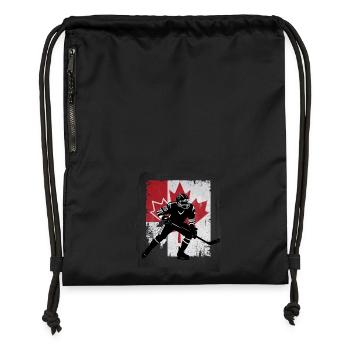 Canada Flag HOCKEY Vintage hockey Player Patriotic - Gymsac made from recycled material - black - Front
