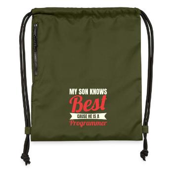 Software Developer Son - Gymsac made from recycled material - military green - Front