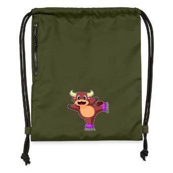 Patins à glace Bull - Sac à cordon en polyester recyclé - military green - Devant