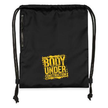 Lustiges Sportshirt – Body Under Construction - Turnbeutel aus Recycling-Material - Schwarz - Vorne