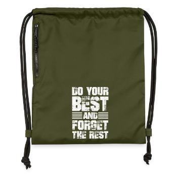 Faites de votre mieux et oubliez le reste - Sac à cordon en polyester recyclé - military green - Devant