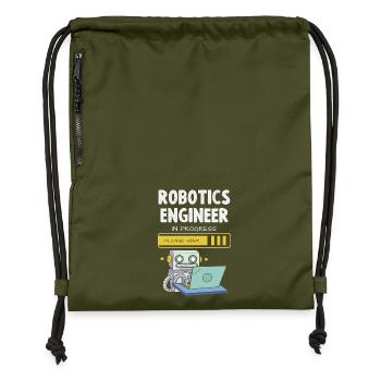 Robotics Engineer In Progress Please Wait - Gymsac made from recycled material - military green - Front