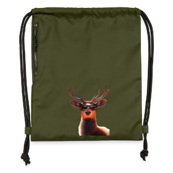 Deer, Antlers, Hunting, Deer, Reindeer, Red Deer, Hunter - Gymsac made from recycled material - military green - Front