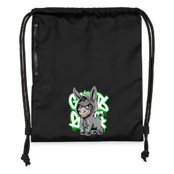 Esel Urban Animal Style Tierliebhaber - Turnbeutel aus Recycling-Material - Schwarz - Vorne