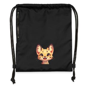 Servale Serval - Turnbeutel aus Recycling-Material - Schwarz - Vorne