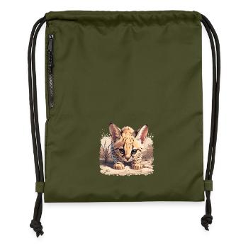 Servale Serval - Turnbeutel aus Recycling-Material - military Green - Vorne