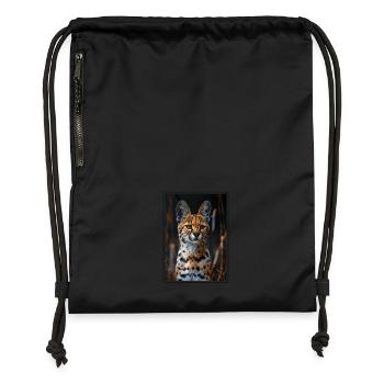 Servale Serval - Turnbeutel aus Recycling-Material - Schwarz - Vorne