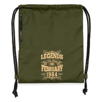 Februar 1984 Geburtstag Legende - Turnbeutel aus Recycling-Material - military Green - Vorne