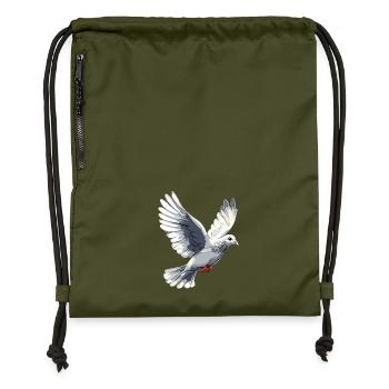 Taube Weiß Frieden Peace Ringeltaube Weiße Tauben - Turnbeutel aus Recycling-Material - military Green - Vorne