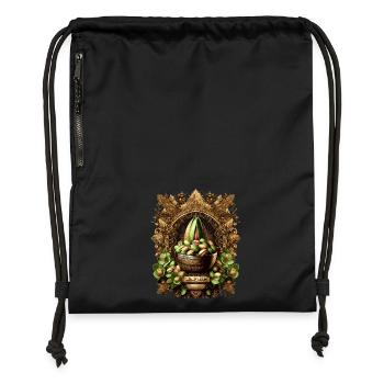 Arabian Pistachio – Ornaments & Dubai Luxury - Gymsac made from recycled material - black - Front