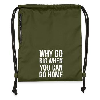 Pourquoi voir grand quand on peut rentrer chez soi - Sac à cordon en polyester recyclé - military green - Devant