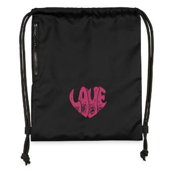 Groovy Love Heart Retro Love Valentine's Day Gift - Gymsac made from recycled material - black - Front