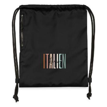 Italien Urlaub Florenz Städtereise Geschenk - Turnbeutel aus Recycling-Material - Schwarz - Vorne