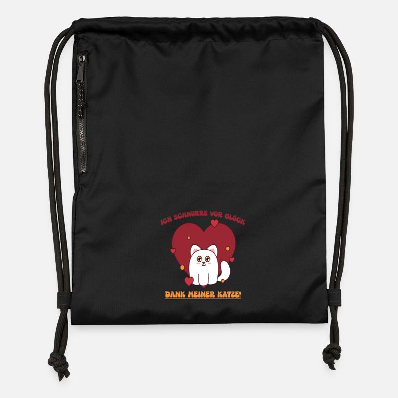 Hjertekat med taknemmelighed for dig - Gymnastikpose af recyclingmateriale - sort