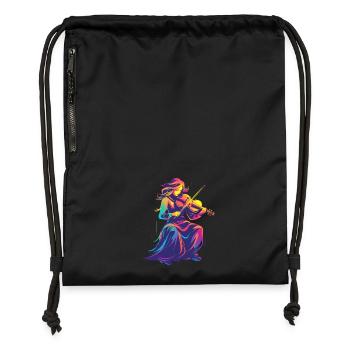 Violon Fille Rétrowave - Sac à cordon en polyester recyclé - noir - Devant