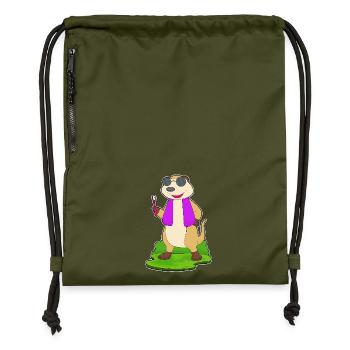 Meerkat Toothbrush - Gymsac made from recycled material - military green - Front