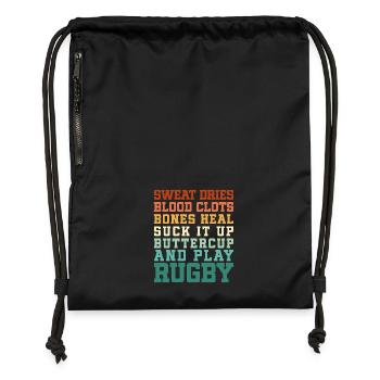La sueur sèche Le sang Les caillots osseux guérissent - Sac à cordon en polyester recyclé - noir - Devant