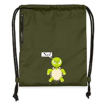 Pas de tortue, pas de bande dessinée amusante, non - Sac à cordon en polyester recyclé - military green - Devant