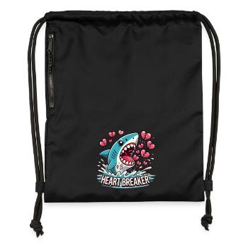 Valentine's Day Shark Diver Heart In Love Sea Vacation - Gymsac made from recycled material - black - Front