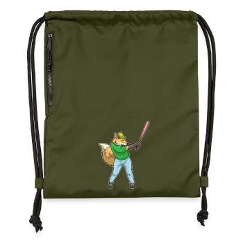 Batte de baseball Fox - Sac à cordon en polyester recyclé - military green - Devant