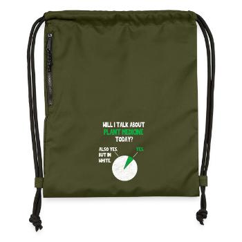 Plant medicine Shamanism Spiritual Funny Quote Nov - Gymsac made from recycled material - military green - Front