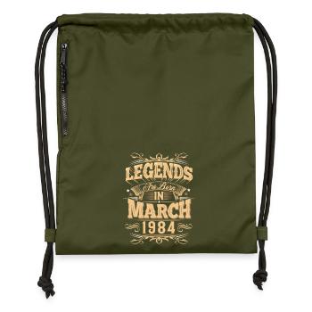 März 1984 Geburtstag Legende - Turnbeutel aus Recycling-Material - military Green - Vorne