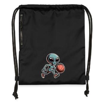 Alien Basketball Dunking - Gymsac made from recycled material - military green - Front