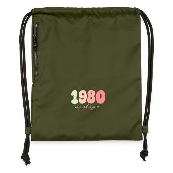 Année de naissance 1980 - Sac à cordon en polyester recyclé - military green - Devant
