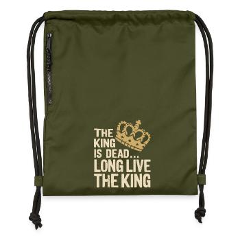 Le roi est mort, vive le roi Citation Dictons - Sac à cordon en polyester recyclé - military green - Devant