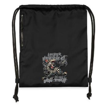 Zebra Better crazy than one of you - Gymsac made from recycled material - black - Front
