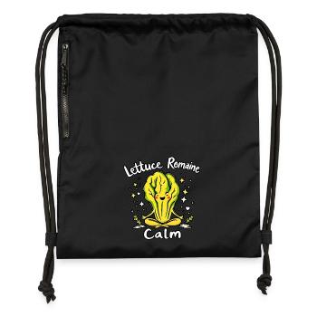 Salat Romaine Calm – Lustiger Salat - Turnbeutel aus Recycling-Material - Schwarz - Vorne