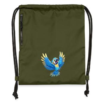 L’ère de l’ara - Sac à cordon en polyester recyclé - military green - Devant