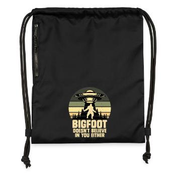 OVNI Bigfoot Yeti Sasquatch - Sac à cordon en polyester recyclé - military green - Devant