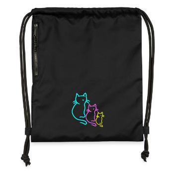 Chats, Chat, Enfant, Enfants, Bébé, Tout-petits, Années 80 - Sac à cordon en polyester recyclé - noir - Devant