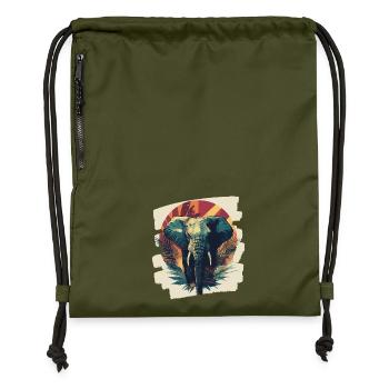 Elefant - Turnbeutel aus Recycling-Material - military Green - Vorne