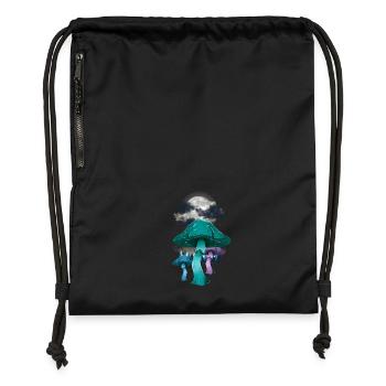 mystisch Wald Pilze Natur Naturliebhaber Halloween - Turnbeutel aus Recycling-Material - Schwarz - Vorne